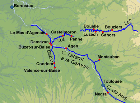Hausboote im Aquitaine - Charterstationen
