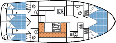 Hausboot Haines Rive 40 - Aufteilung