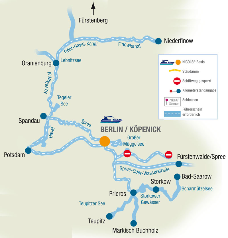 Bootscharter ab Berlin mit Nicols-Hausboot