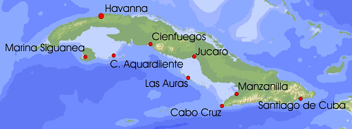 Yachtcharter Kuba: Karte