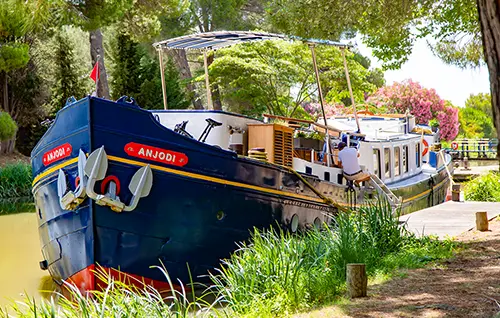 Hotelschiff 'Anjodi' auf dem Canal du Midi