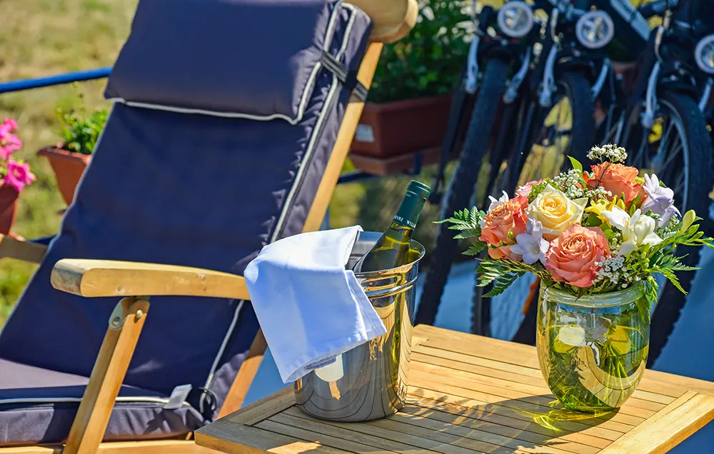 Hotelschiff L'Impressionniste - Kabine mit einem Dppelbett