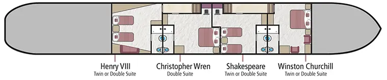 Hotelschiff 'Magna Carta' Kabinenplan