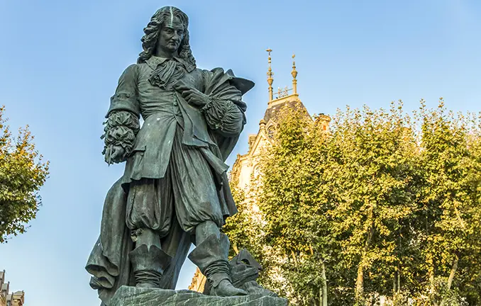 Canal du Midi - Denkmal für Pierre-Paul Riquet in Beziers, Frankreich