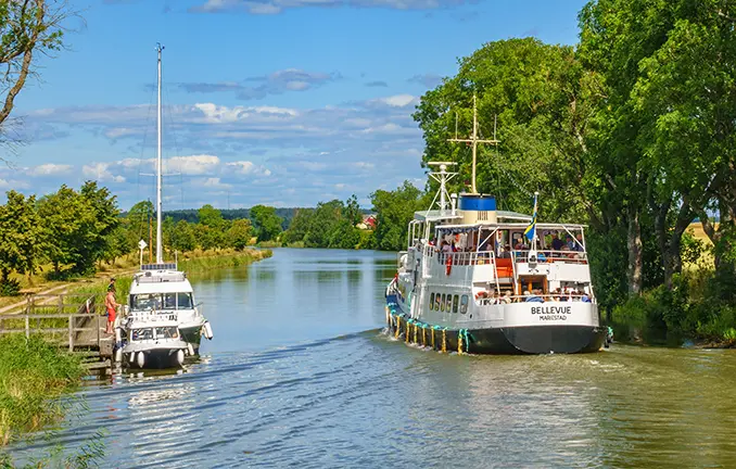 Boote auf dem Götakanal Götakanal in Schweden
