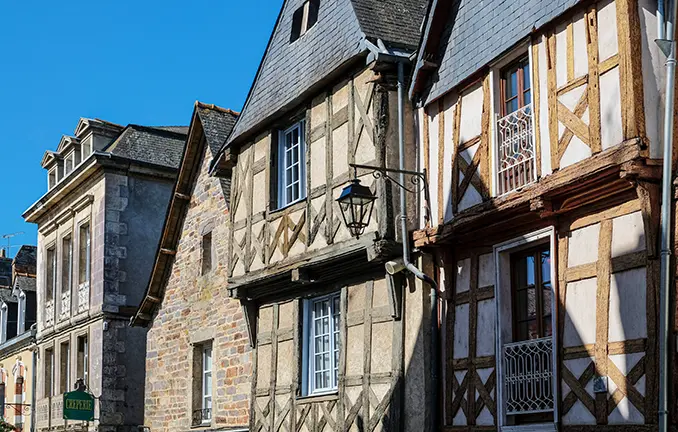 Fachwerkhäuser in Redon, Bretagne