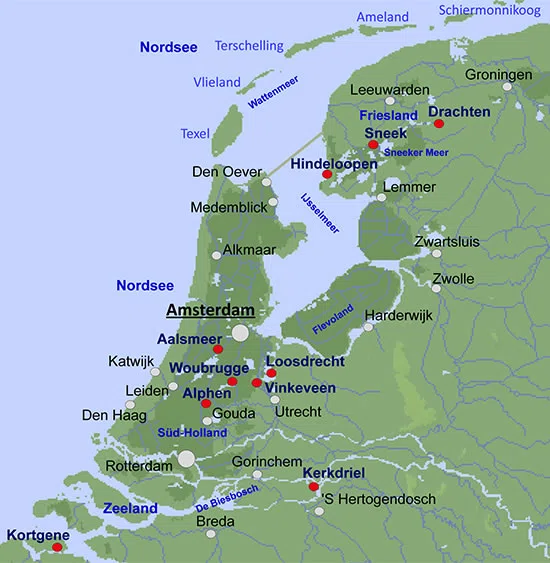 Bootsurlaub Holland - Übersichtskarte