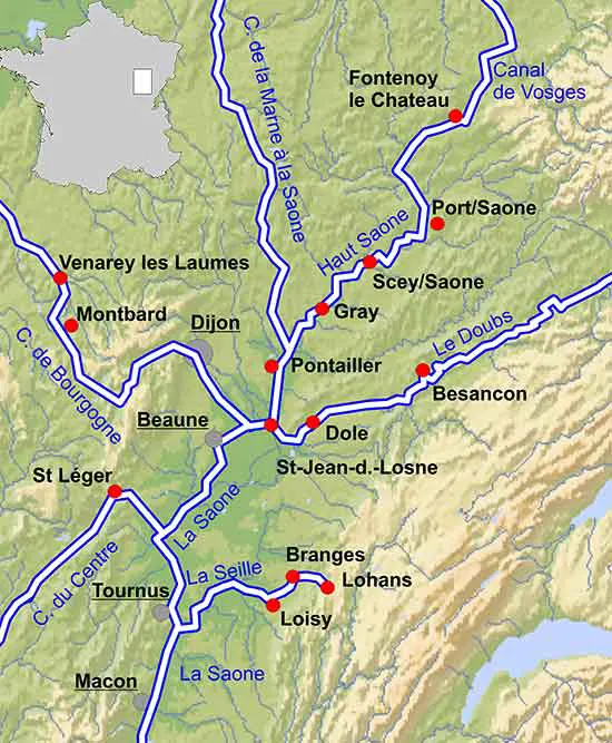 Karte - Saone - Franche Comte