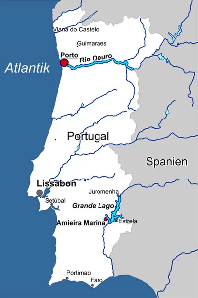 Hausbootreviere Portugal - Binnengewässer