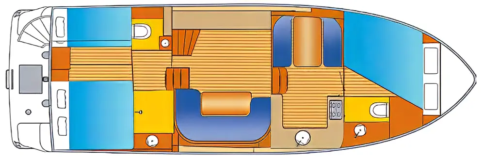 Hausboot 'Advantage 38' - Kabinenaufteilung