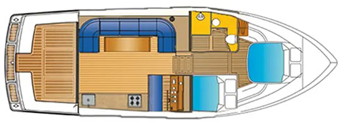 Motorboot 'Alexis 12 - Kabinenaufteilung'