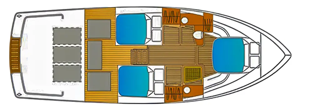 Hausboot 'Bravoure 40' - Kabinenaufteilung