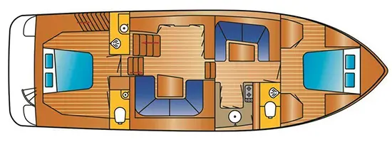 Classiclline 1300 - Kabinenaufteilung mit 2 Kabinen (Drait 52)