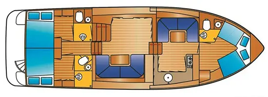 Classiclline 1300 - Kabinenaufteilung mit 3 Kabinen (Drait 50)