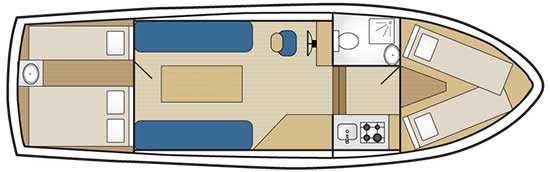 Hausboot Palan 1100 - Kabinenaufteilung