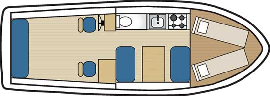 Hausboot Palan 800 - Kabinenaufteilung