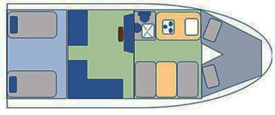 Boot Vedette Altena 950 - Kabinenaufteilung