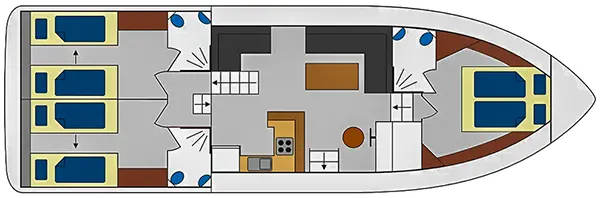 America 43 - 4 Kabinen-Aufteilung