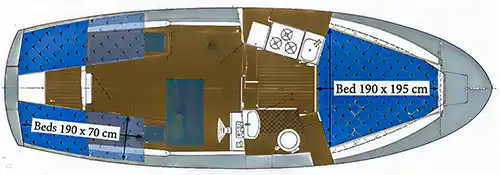 Albin 25 - ein Hausboot für 4 - 6 Personen - auch führerscheinfrei Hausboot 'Albin 25'
