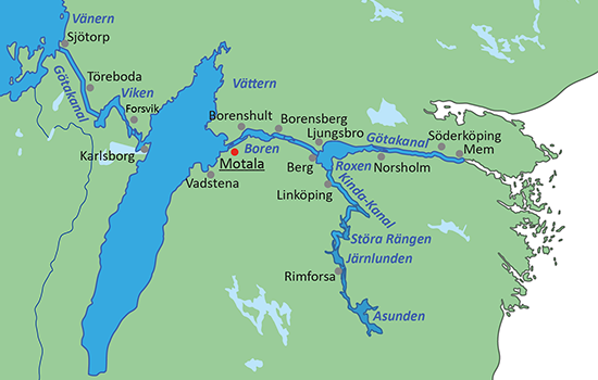Der Göta Kanal - Übersichtsskizze
