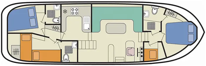 Plan (unbekannt - leboat.com) Kabinenaufteilung - Hausboot Shannon Star