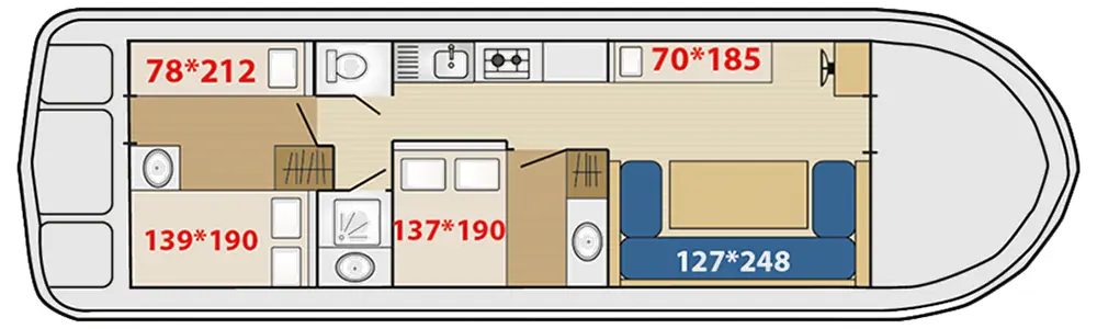 Boot Espade Concept Fly - Plan Espade Concept Fly - 2 Kabinen-Aufteilung