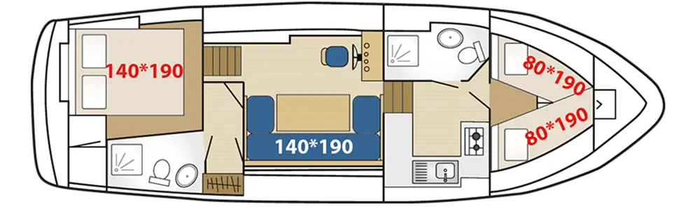 Triton 1050 Fly - 2 Kabinen-Aufteilung