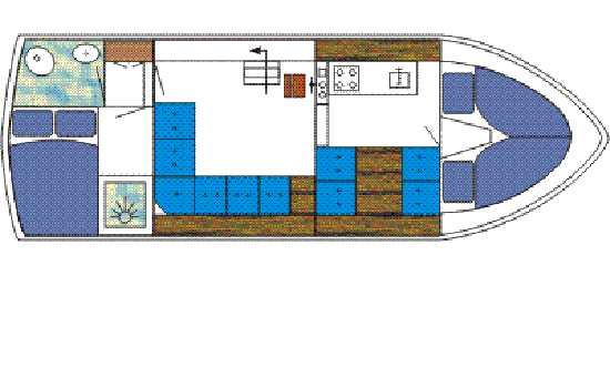 Motorboot Elite 35 Gudrun - Kabinenaufteilung