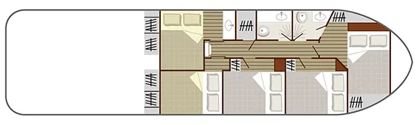 Aufteilung - Kabinenplan - Hausboot Nicols 1310 Aufteilung - Kabinenplan - Nicols 1310