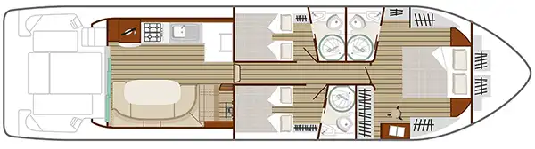 Hausboot 'Nicols Sixto Fly C' - Kabinenaufteilung