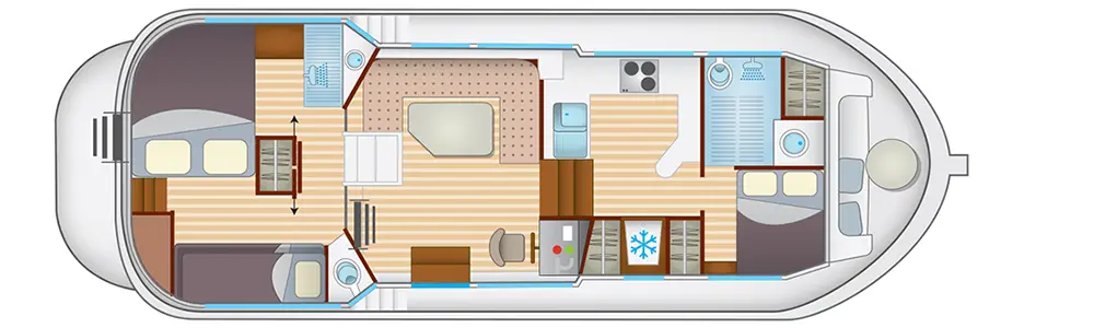 Aufteilung - Kabinenplan - Penichette 1165 FB