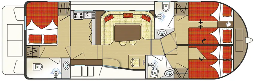 Hausboot 'Tip Top' - Aufteilung Hausboot 'Tip Top' - Aufteilung
