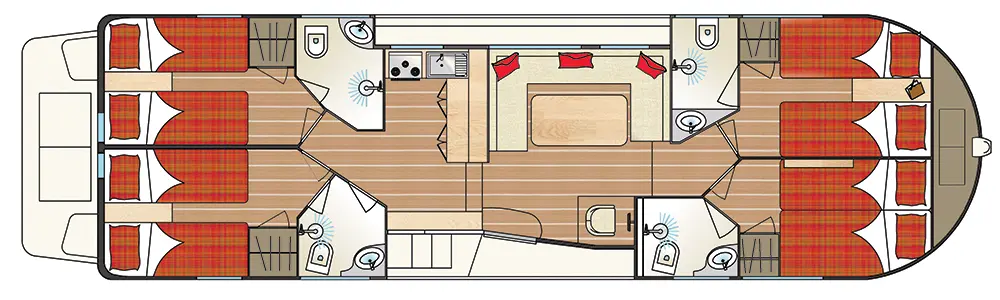 Hausboot 'Tip Top Plus' - Aufteilung