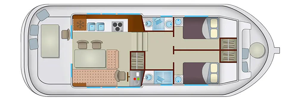 Aufteilung - Kabinenplan - Penichette Comfort 4/6 (Penichette 1120 R) 