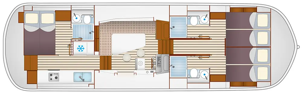Aufteilung Hausboot Penichette Premium+ 6