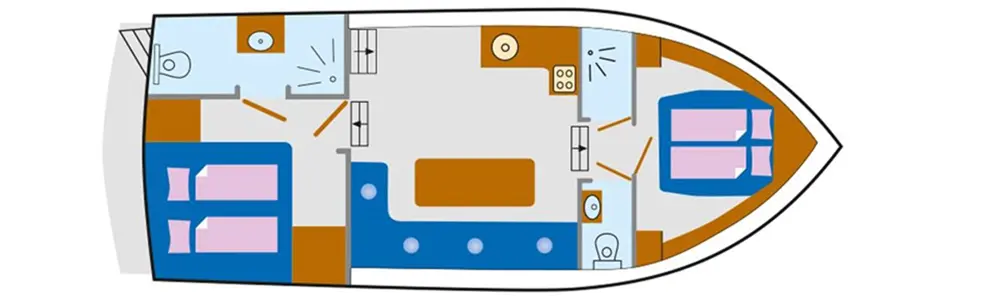 Aufteilung - Kabinenplan - Gruno 32 Excellent