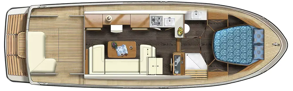 Motoryacht 'Linssen 35.0 Sedan'- Aufteilung Motoryacht 'Linssen 35.0 Sedan'- Aufteilung