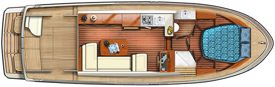 Yachtcharter: Motoryacht Linssen 29.9 AC - Aufteiluing (Riss)