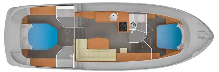Kabinenaufteilung - Motoryacht 'Jetten 38 AC - Tamara'