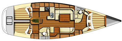 Dufour 445 Grand Large - Riss 3 Kabinen