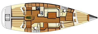 Dufour 44 - Riss 4 Kabinen