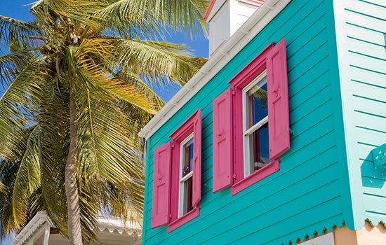Buntes Haus auf Tortola in den BVI's