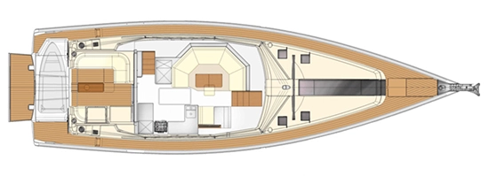 Segelyacht Moody 54 DS - an Deck / Decksalon