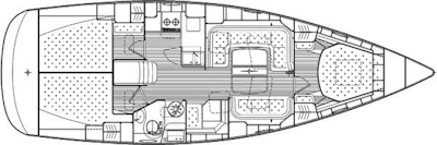 Segelyacht Bavaria 40 vision - Aufteilung mit 3 Kabinen - Yachtcharter-Version
