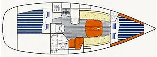 Segelyacht First 30 - Kabinenaufteilung