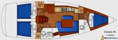 Segelyacht Oceanis 40 - 3-Kabinen-Version (Yachtcharter-Version)