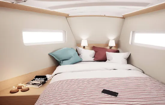 Die Segelyacht 'Sun Odyssey 380' - Kabine vorne Die Segelyacht 'Sun Odyssey 380' - Kabine