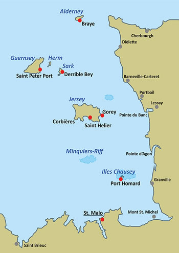 Segelrevier Kanalinseln mit der Charterbasis St. Malo
